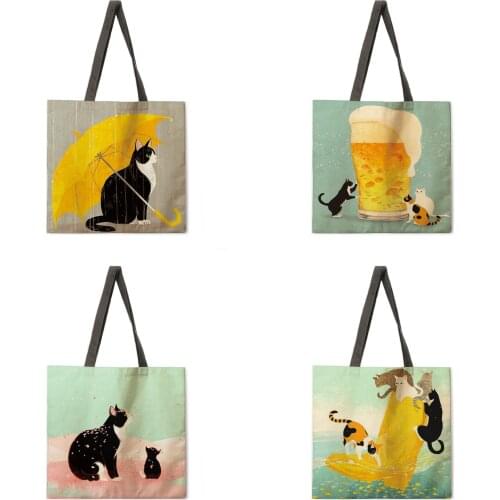 Naughty cat ladies handbags ladies handbags ladies shoulder bags outdoor beach handbags fashion shopping bags