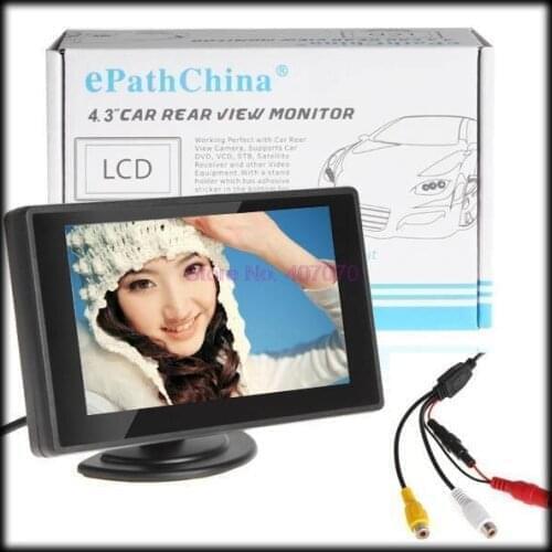 By DHL or Fedex 20pcs 4.3" Color TFT LCD Parking Car Rear view Monitor Car Rearview Backup Monitor 4.3'' 2 Video Input