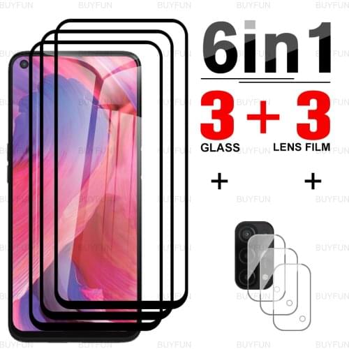 For Oppo A54 A74 A94 5G Black edge tempered glass for reamle gt neo c21 8pro for reno5 lite full cover protective glas lens film