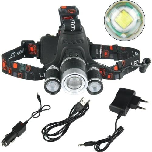 Max 13000lumens 4-Mode High Brightness LED Headlight Headlamp Zoomable Outdoor Camping Tool