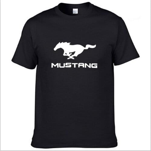 Mens Short Sleeve Mustang Car Logo T-shirt Summer casual male solid colour Cotton T shirts Fashion Hip Hop Harajuku Men Clothes