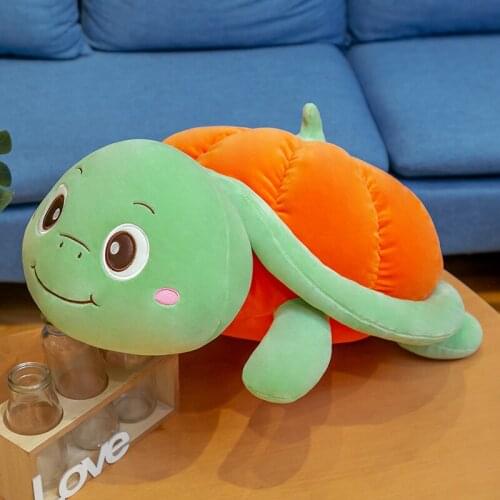32cm/45cm Lovely Tortoise Plush Toy Stuffed Soft Plush Pumpkin Turtle Pillow Toys for Girls Kids Halloween Christmas Gift