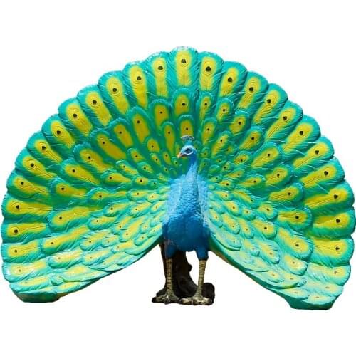 TT Simulation Big Peacock Open Screen Sculpture Crafts Decoration Floor Garden Courtyard Outdoor Garden Landscape