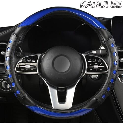 KADULEE Microfiber Leather Car Steering Wheel Cover For Opel Astra J G Insignia Zafira a b Corsa d Mokka Vivaro Meriva