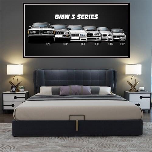 Canvas Painting Retro Evolution Car Poster Prints Modern Wall Art for Living Room Home Decor (No Frame)