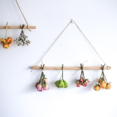 Best 2021 Wall Home Room Decoration Newyear Wedding AMZ Creative Preserved Dried Plants Flower Pendant Rose Amaranth Wooden Hang