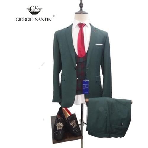 Men Spring 3 Pieces Classic Blazers Suit Sets Men Business Blazer +Vest +Pants Suits Sets Autumn Men Wedding Party Set