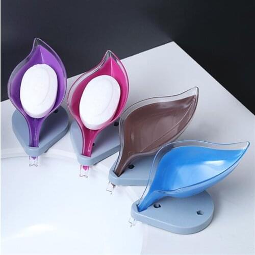 Leaf Shape Soap Box Drain Soap Holder Box Dish Storage Plate Tray Bathroom Soap Holder Case Bathroom Supplies Bathroom Gadgets