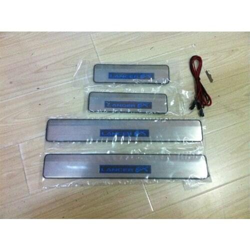 Stainless steel LED Car door cover inside and outside door sill plate for Mitsubishi Lancer/Lancer EX 2010-2019 Accessories