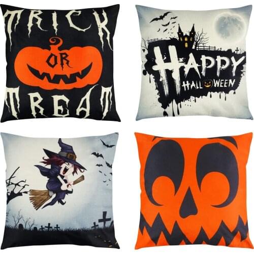 45cm Halloween Blue Purple Black Pillowcase Ghost Party Pumpkin Trick Or Treat Party Happy Halloween Party Decor For Home 2021