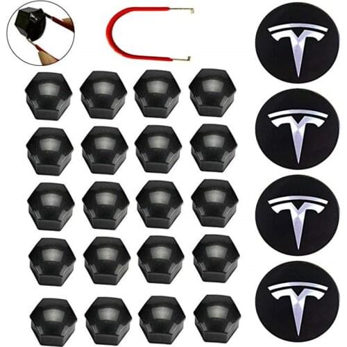 NEW Wheel Cover Trim Wheel Hub Cap Kit for Tesla model 3 Wheel Accessories Model 3 Hub Cover Car Emblem Badge + Lug Nut Covers