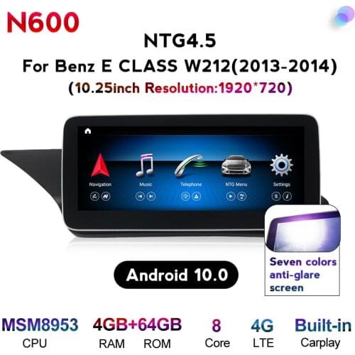 New blue Anti-glare screen for Mercedes Benz E Class W212 E200 E230 E260 E300 S212 4GB+64GB 4G LTE WIFI Car multimedia player