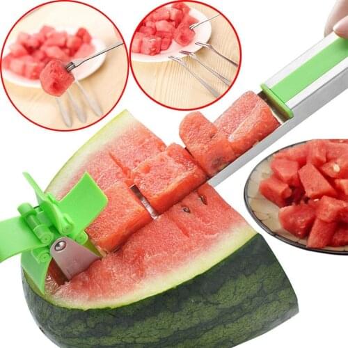 Watermelon Windmill Cutter Slicer Knife Stainless Steel Melon Cutter Wheel Fruit Vegetable Salad Tools For Kitchen Gadgets