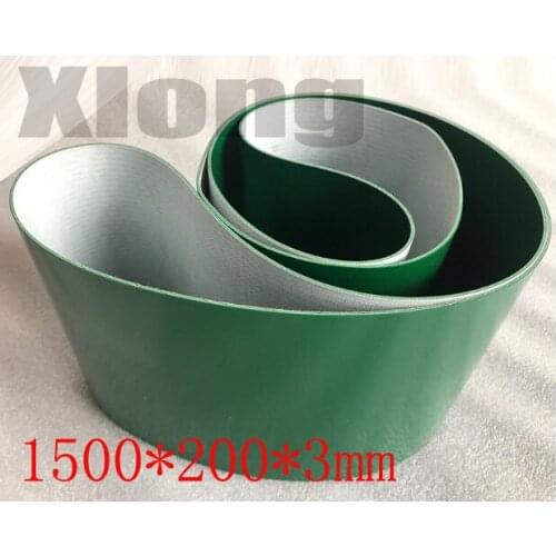 Perimeter:1500 Width:200mm Thickness:3mm Green PVC flat belt light assembly line industrial belt conveyor flat belt