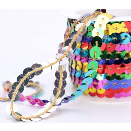 5meters 0.5cm Wide Flat Sequin Strip Colorful Spangle Sequins Paillette Trim Spool for Jewelry Making and Costume Accessories