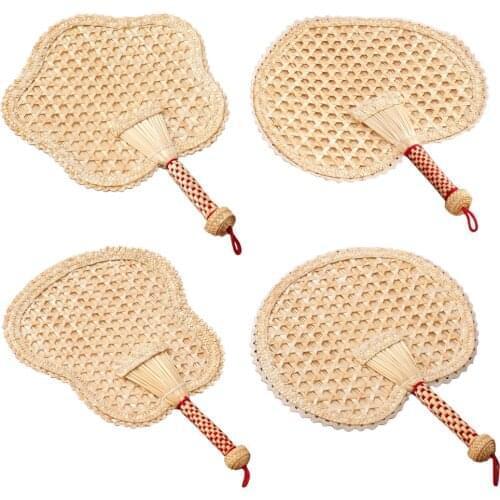 Hand Fan Straw Fan Hand-woven Cattail Fan Brown Leaf Large Futon Fan Home Decoration Summer Cool Air Fan Woven Fan Cooling Fan