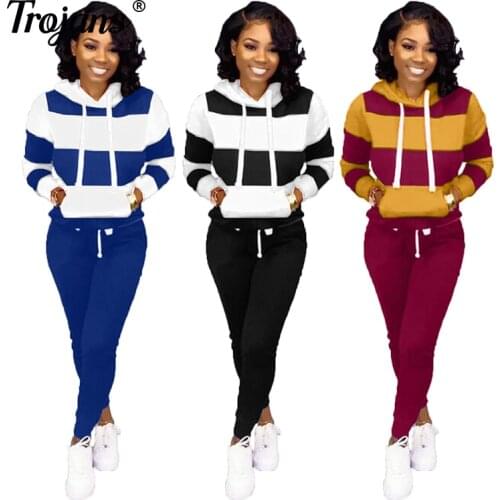 Tracksuit Women 2 Piece Set Sweatshirt Brand Hoodies+Pants Sportwear Womens Sports Suit Female Hooded Set Winter Hoodies Suit