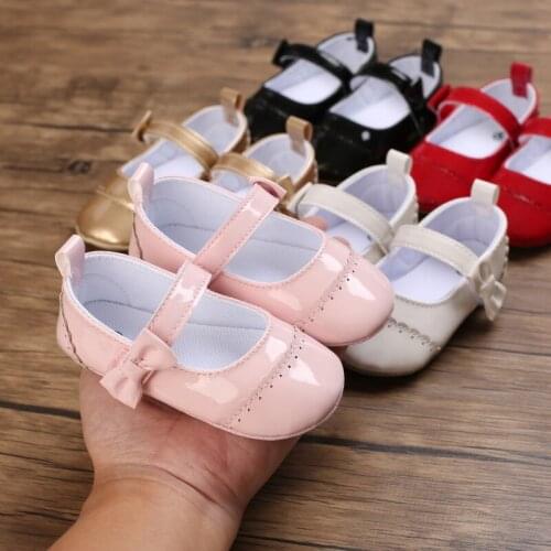 Infant Newborn Baby Girls Shoes PU leather Buckle First Walkers Bow Summer Princess Shoes Party Wedding Baby Girl Shoes