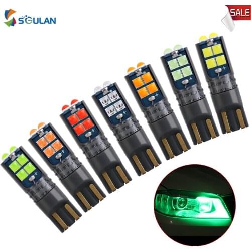 10PCS Super Bright T10 Car Led Lights T10 W5W 3030*10 3D Chip For Auto License Plate Lamps Interior Dome Bulbs White Blue Diode