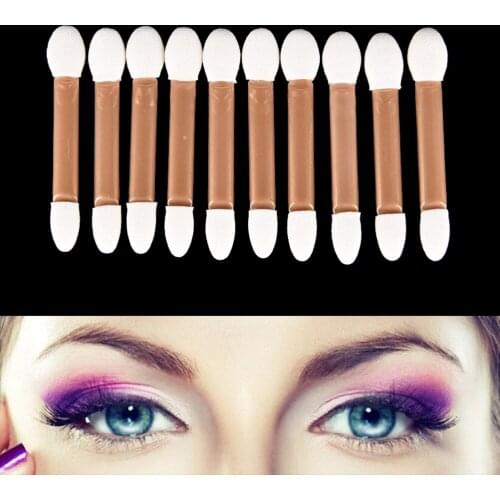 10 Pcs/lot 5.8cm Professional Double-Ended Disposable Eyeshadow Sponge Makeup Brushes Wholesale