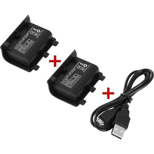 Portable 2PCS 2400mAh Batteries Rechargeable Backup Battery Pack With USB Cable For XBOX ONE Controller Charging Kit Freeshiping