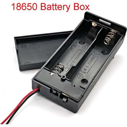 3.7V 2x 18650 Battery Holder Connector Storage Case Box with ON/OFF Switch with Cable