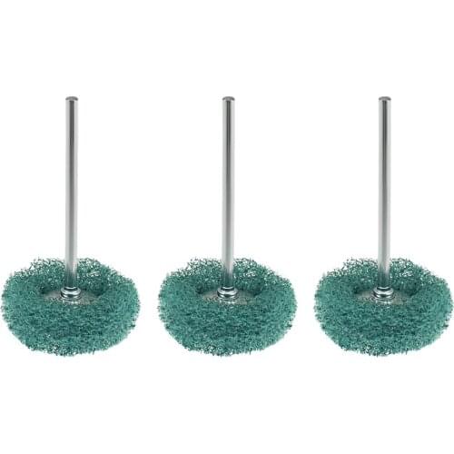 Uxcell 3Pcs Mini Abrasive Wheel Nylon Buffing Polishing Wheels 25X7mm with 2.35mm Arbor to Jewelry Metal Rotary Tool Green