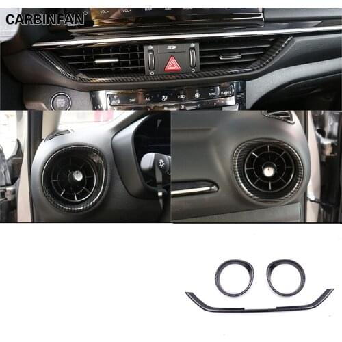 3Pcs ABS Carbon Fiber Pattern A/C Air Outlet Vent Frame Stickers Cover Trim Car Stylings For Kia K3 Forte Cerato 2019 2020 C1644