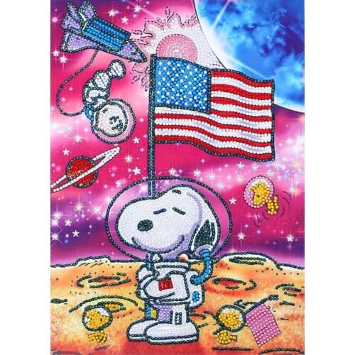 5D Cartoons Cross Stitch Diamond Embroidery Drill DIY Diamond Painting Special Shape Diamond Cartoon Dog Character For Gifs