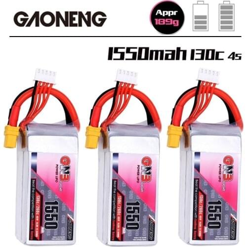 1-3Pcs Gaoneng GNB 4S 14.8V 1550MAH 130C/260C HV Lipo Battery With T/XT60/XT90 Plug For RC Quadcopter FPV Racing Drones Battery