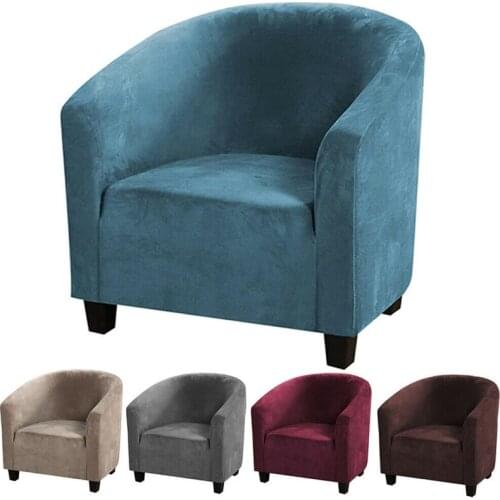 Velvet Club Chair Slipcover High Stretch Fleece Tub Chair Slipcover Stylish Luxury Furniture Covers Arm Chair Slipcover