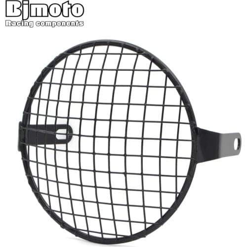 Bjmoto For Harley Honda Cafe Racer Retro Motorcycle 6.5 inch Grill Square Side Mount motorbike moto Headlight headlamp Cover