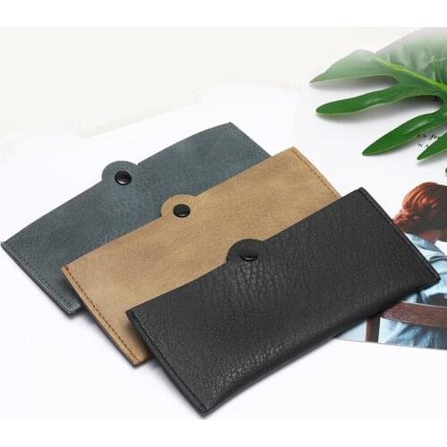 Elbru Women Men Portable Glasses Cases Soft PU Waterproof Sunglasses Box Ultralight Button Eyeglasses Bag For Reading Spectacles