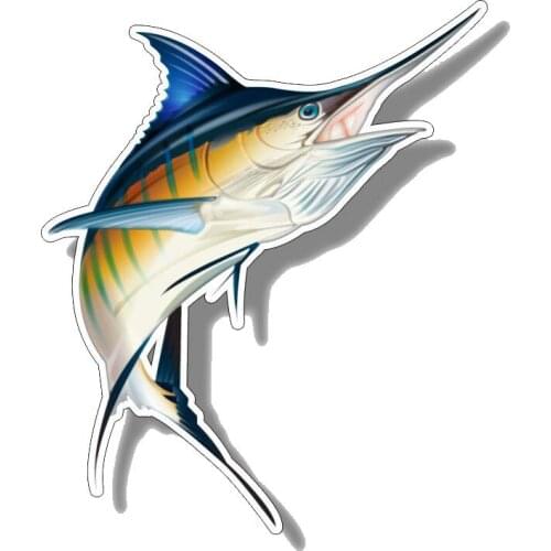Dawasaru Marlin Fish Saltwater Car Sticker Personalized Sunscreen Decal Motorcycle Auto Accessories Decoration PVC,16cm*14cm
