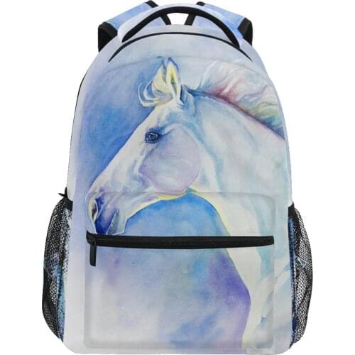 ALAZA Children Backpack School bags For boys Suitable for grades 1-9 Waterproof horse luxury Backpacks Kids satchel Schoolbgs