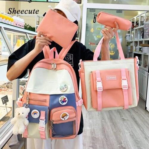 Children Schoolbag Female Student Backpack Large-capacity Wear-resistant Waterproof Oxford Cloth Girls Backpack Kids Bookbag