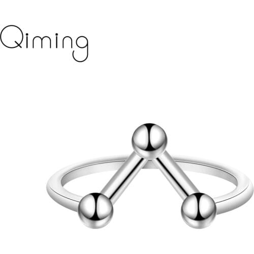 Chemistry Molecule Polygon Gold Rings Women Geometric Chevron V Knuckle Toe Rings Birthday Jewelry Gift Bague Femme