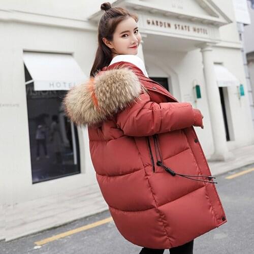 New Autumn Winter Women Long Sleeve Warm Jacket Ladys Solid Color Thick Cotton Coat Pocket Zipper Parkas
