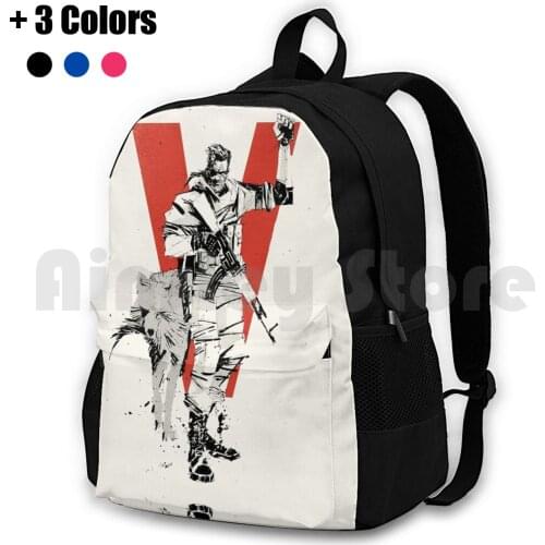 Mgsv Outdoor Hiking Backpack Waterproof Camping Travel Metal Gear Solid Five V Venom Snake Eater Big Games Gaming Ddog D Dog