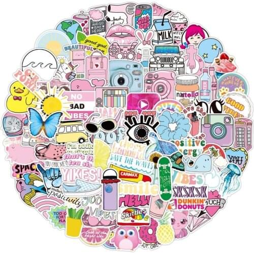 10/50/100pcs Cartoon Funny Stickers Outdoor Vsco Girl Cute Animals Waterproof Decals for Kids DIY Skateboard Laptop Sticker