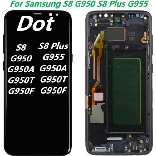 Original AMOLED S8 LCD For Samsung Galaxy S8 Plus Display With Frame S8 Plus G955F S8 G950F LCD Touch Screen Components