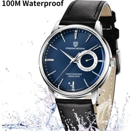 PAGANI DESIGN New Mens Mechanical Watch Top Brand Quartz Watch Mens Leather 100M Waterproof Military Watch Men Relojes Hombre