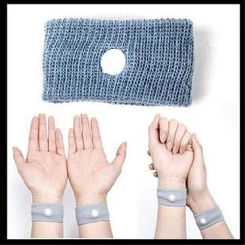 Hot Sale 2Pcs Adjustable Travel Reusable CottonWrist Band Anti Nausea Wristbands Sickness Car Motion Sea Sick Ship Plane