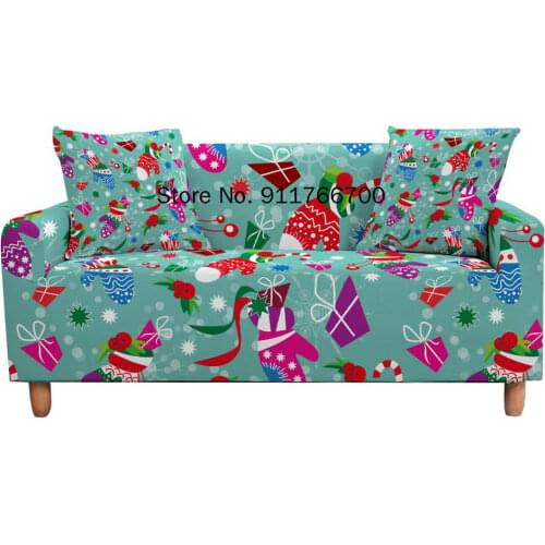 Christmas Xmas Sectional Corner Stretch Slipcover Couch Cover Elastic Sofa Cover for Living Room tramo funda de sofa mariposa