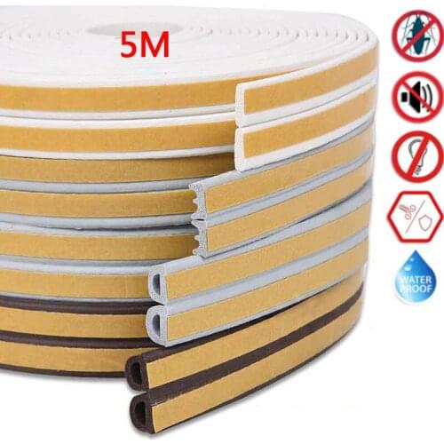 5 Meters DIPE Self-Adhesive Door and Window Sealing Strip Glass Rubber Brush Anti-Collision Foam Sound Insulation Weatherstrip