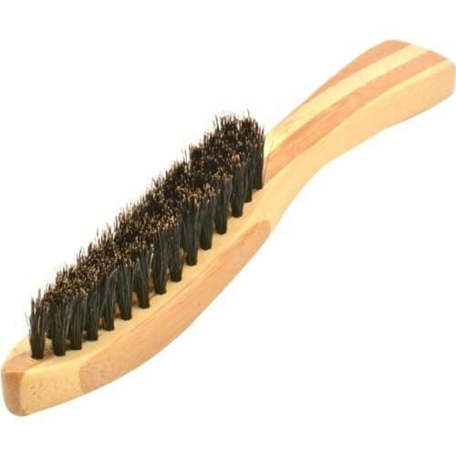Men Boar Hair Bristle Beard Brush Shaving Comb Face Massage Handmade Yellow Mustache Brush Care