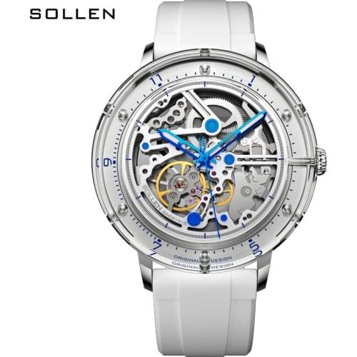 SOLLEN Top Brand Men Mechanical Watch Waterproof Stainless Steel Automatic Watch Sapphire Glass Watch Men Reloj Hombre