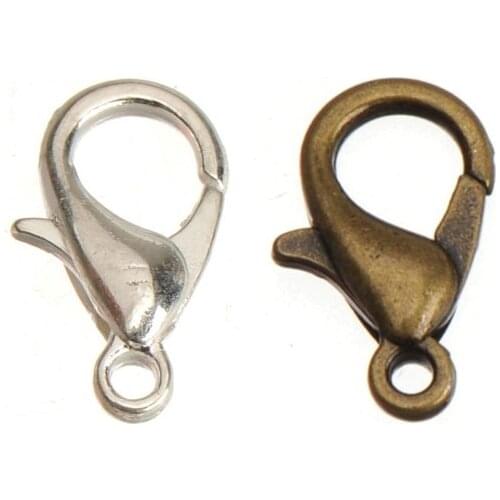 Vintage bronze clasps lobster small diy 502# silver gold spring waterdrop blank smoth metal jewelery findings 12 14 10mm 100pcs