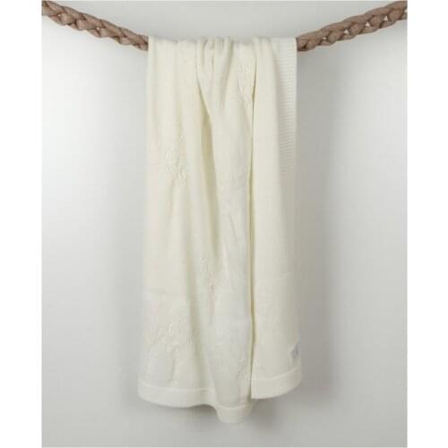 Knit Baby Blanket Raw White