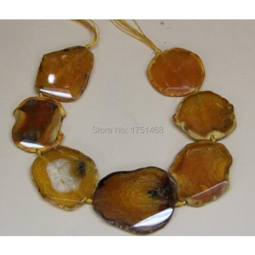 2017 Women Jewelry, Large Stone Druzy Faceted Stone Beads Yellow Smoking Gems statement Bead Pendant Necklace for 2015